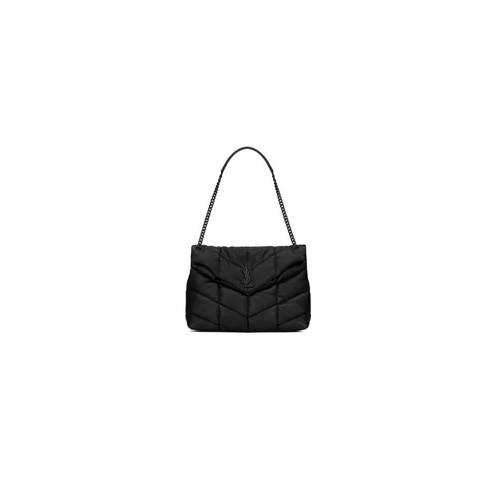 Black YSL PUFFER MEDIUM in Nappa leather