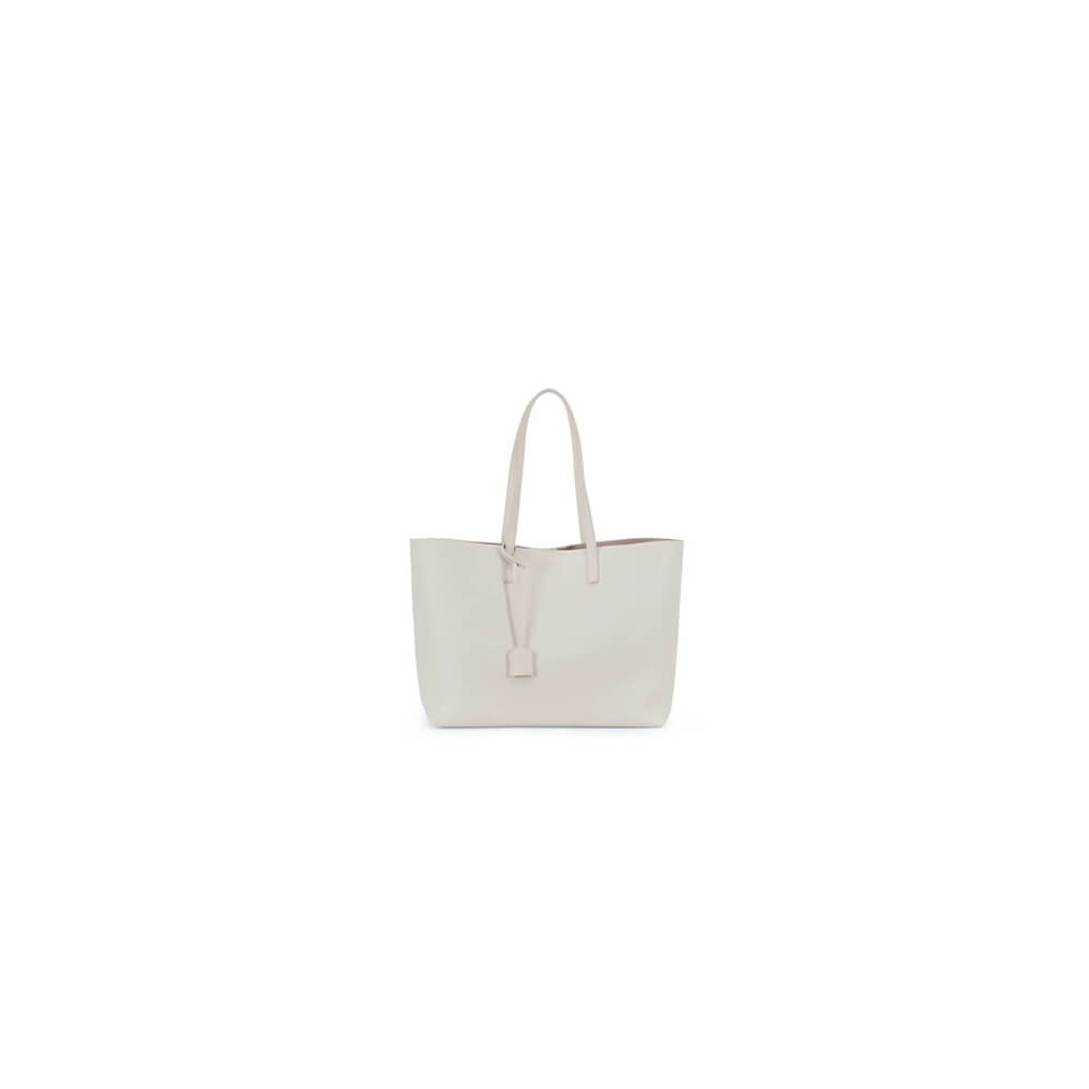 White YSL Shopping Saint Laurent leather