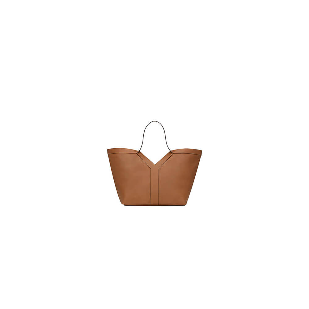 Brown YSL Y TOTE IN LEATHER (High-end grade)