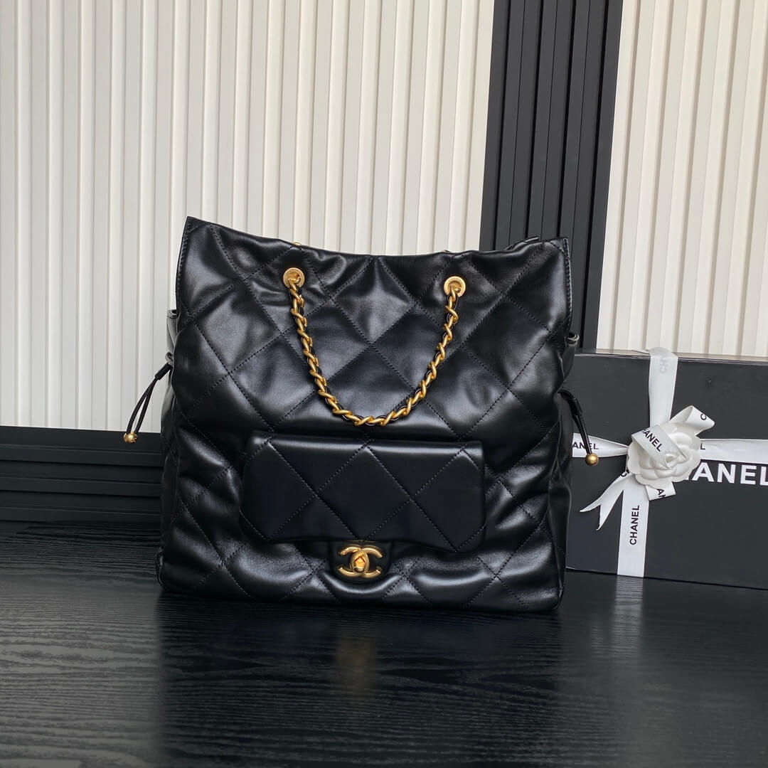 Black Chanel Shopping Bag (high-end grade) - Image 2