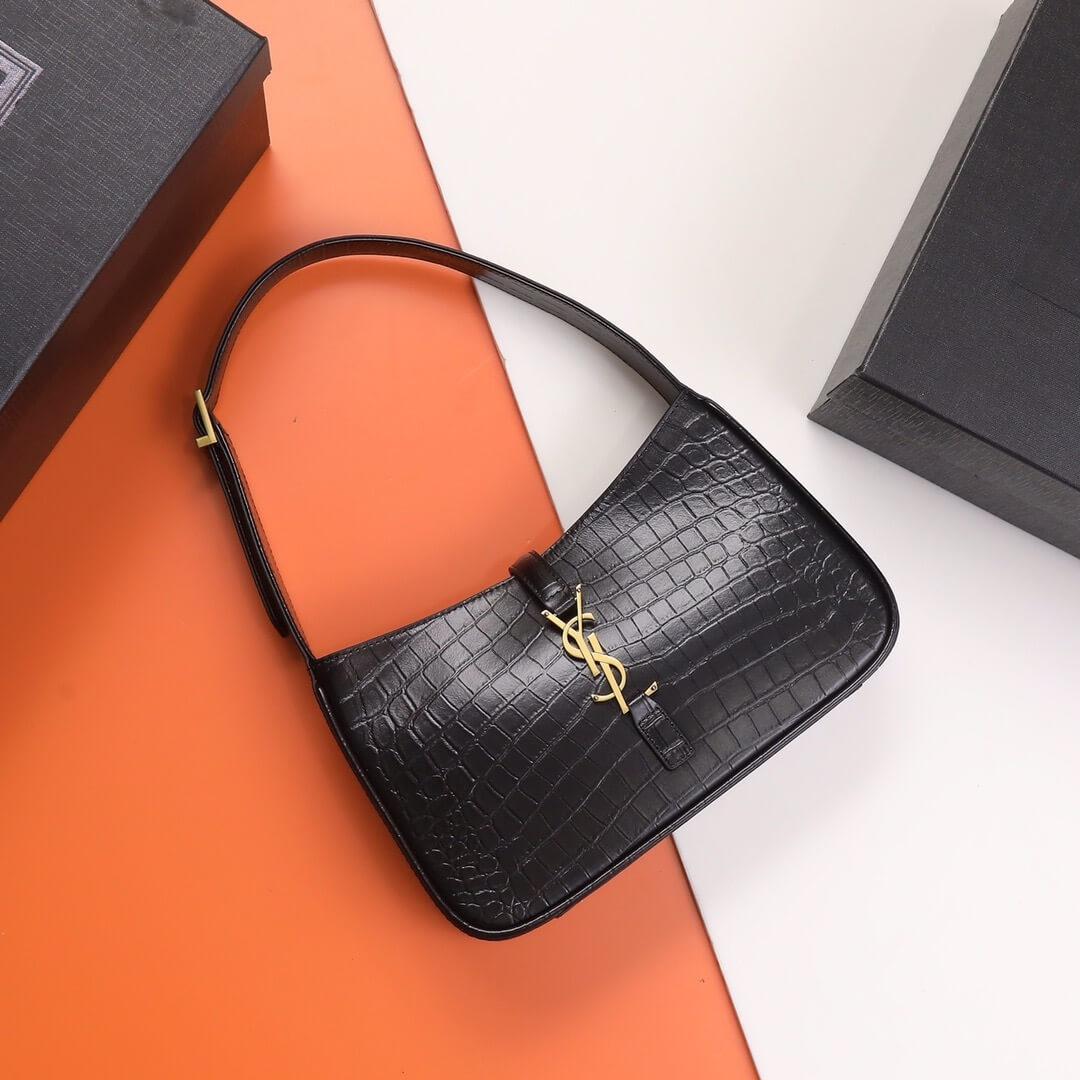 YSL LE 5 A 7 Crocodile embossed glossed leather - Image 2