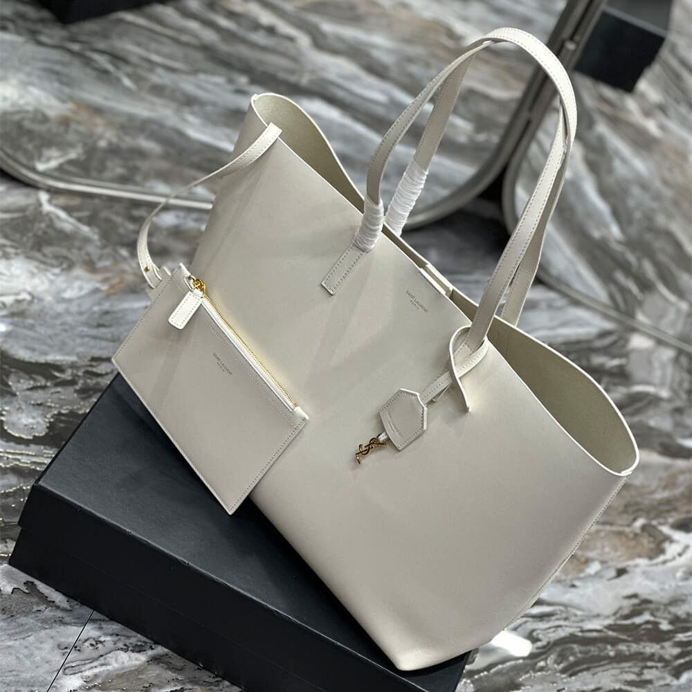 White YSL Shopping Saint Laurent leather - Image 3