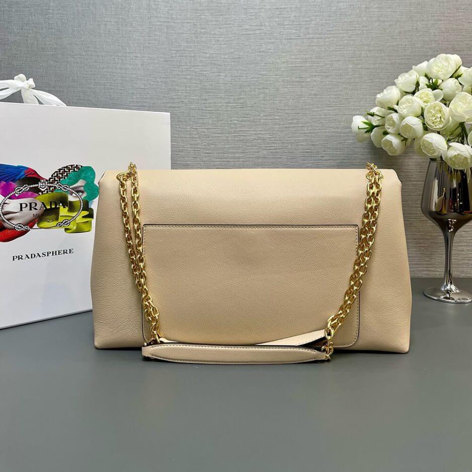 Travertine Prada Medium leather shoulder bag (High-end Grade) - Image 4