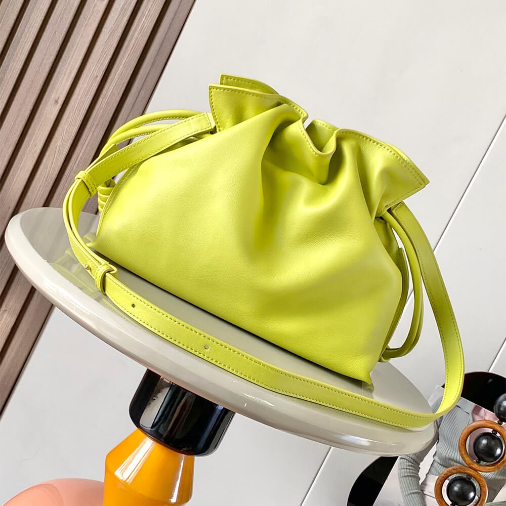 Green LOEWE Medium Flamenco clutch in nappa calfskin (HIGH-END GRADE) - Image 4