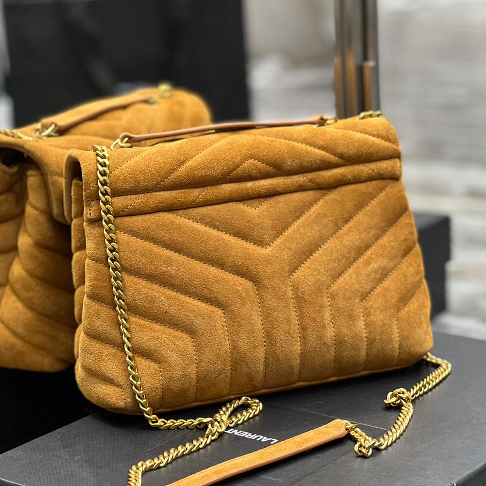 LOULOU SMALL CHAIN BAG IN QUILTED SUEDE - Image 4