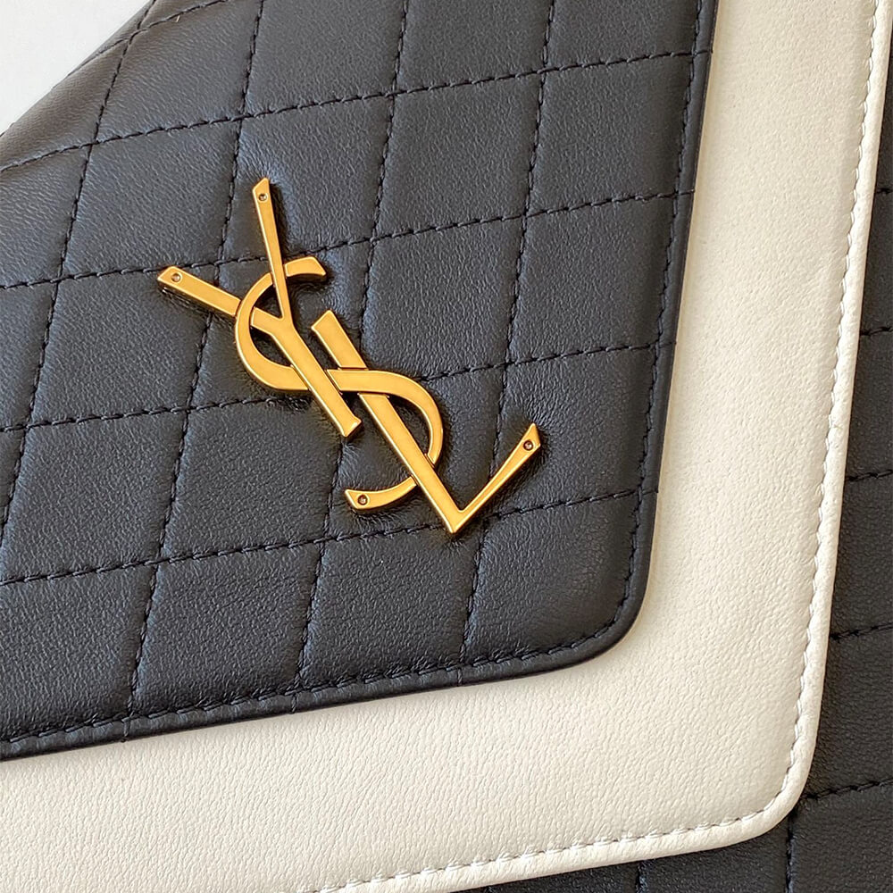 White YSL Quilted Gaby Shoulder Bag - Image 6