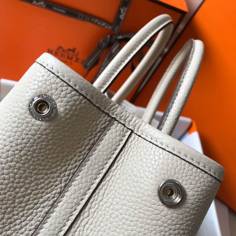 White Hermes Garden Party 30 Bag - Image 6