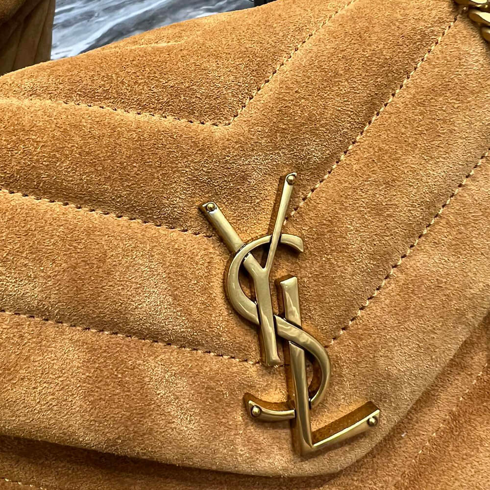 LOULOU SMALL CHAIN BAG IN QUILTED SUEDE - Image 6