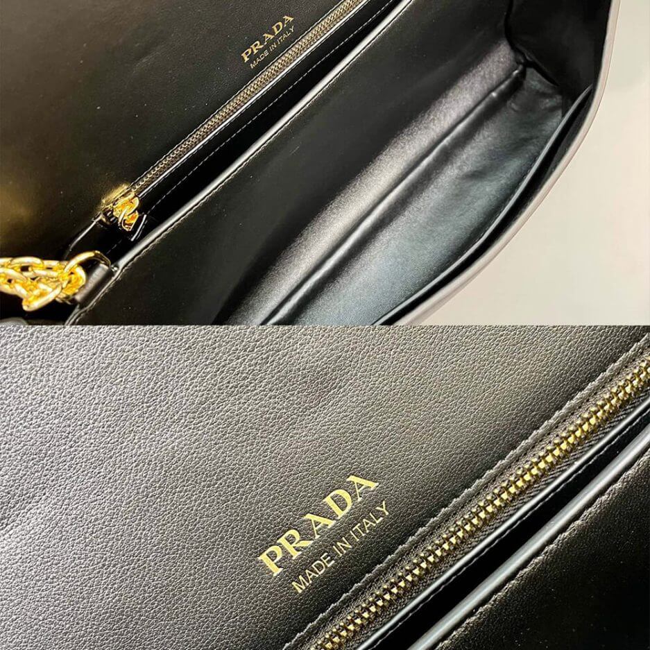 Black Prada Medium leather shoulder bag (High-end Grade) - Image 7