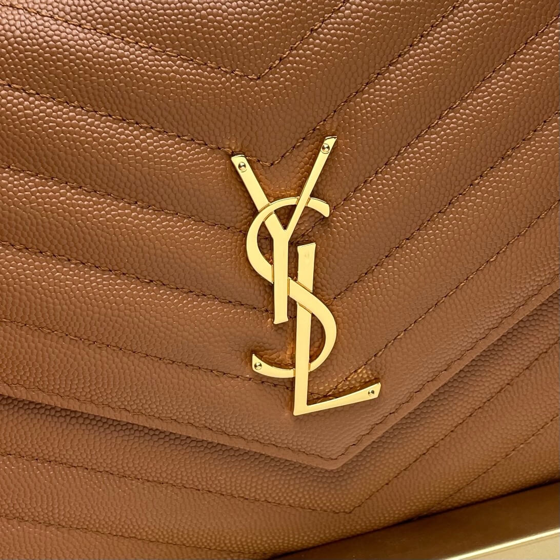 brown YSL CASSANDRE matelasse leather flap clutch - Image 7