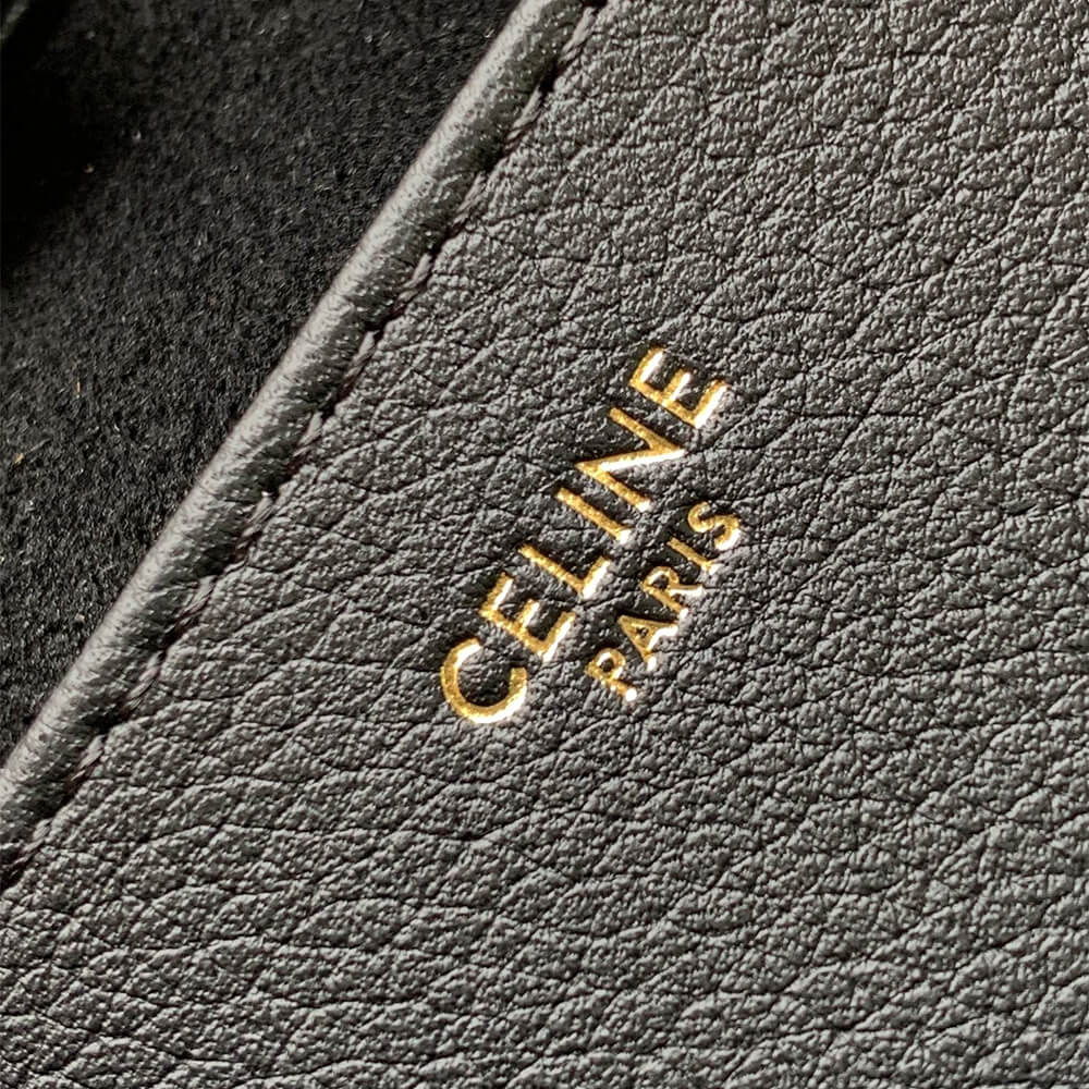 Black CELINE CABAS ANA?S Medium bag in grained calfskin - Image 8