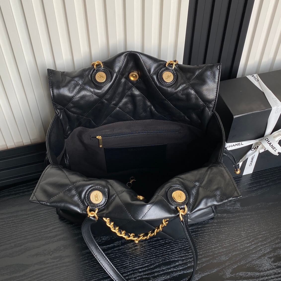 Black Chanel Shopping Bag (high-end grade) - Image 8
